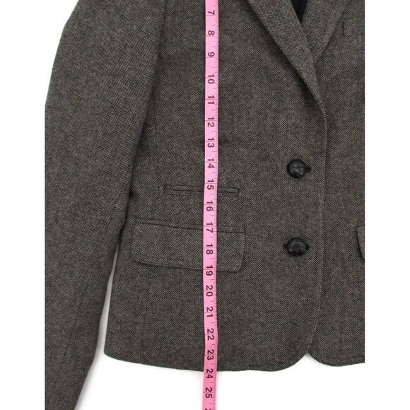 Banana Republic Blazer Jacket Womens Sz 8 Gray Check Wool Lined Two Button Coat - Picture 14 of 16